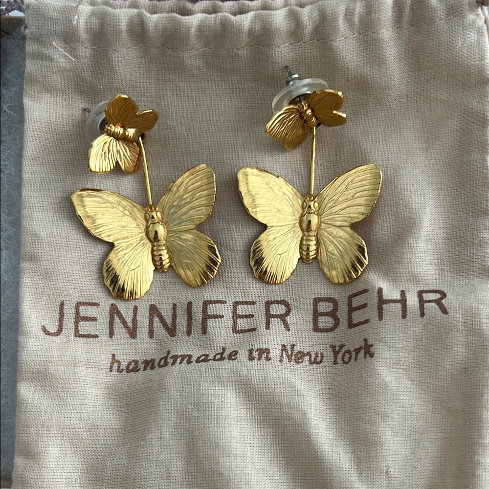 Jennifer Behr Ella Gold Butterfly Earrings
